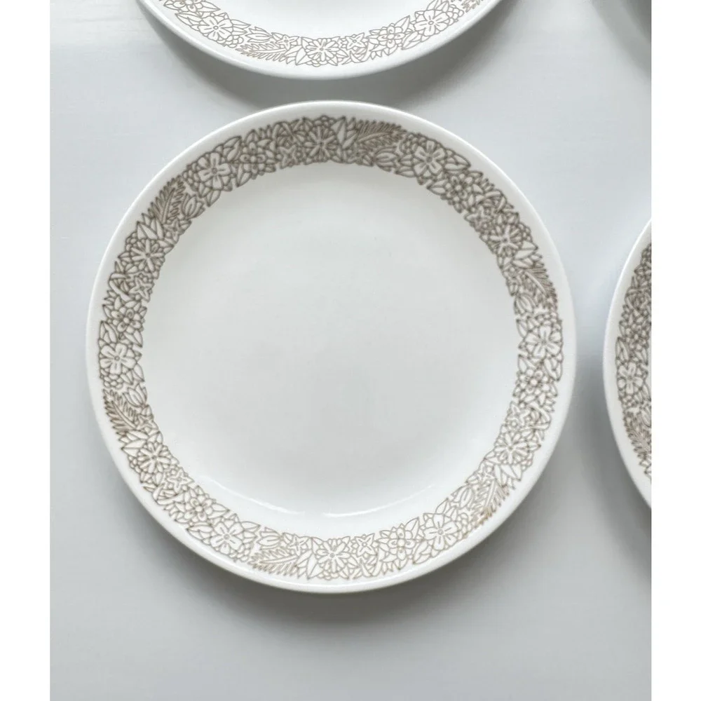 Set of 4 Corelle WOODLAND BROWN Pattern Dinner Plates 10